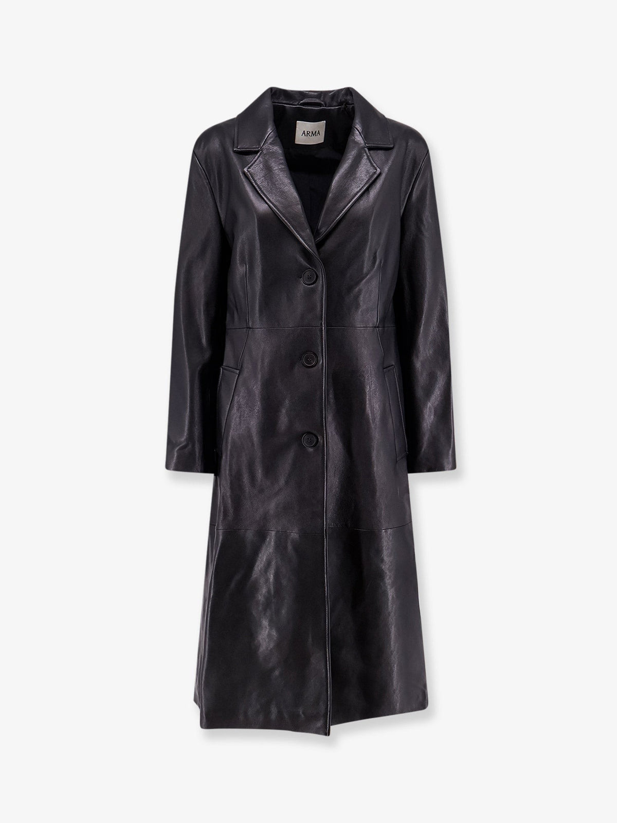 Asia leather trench coat