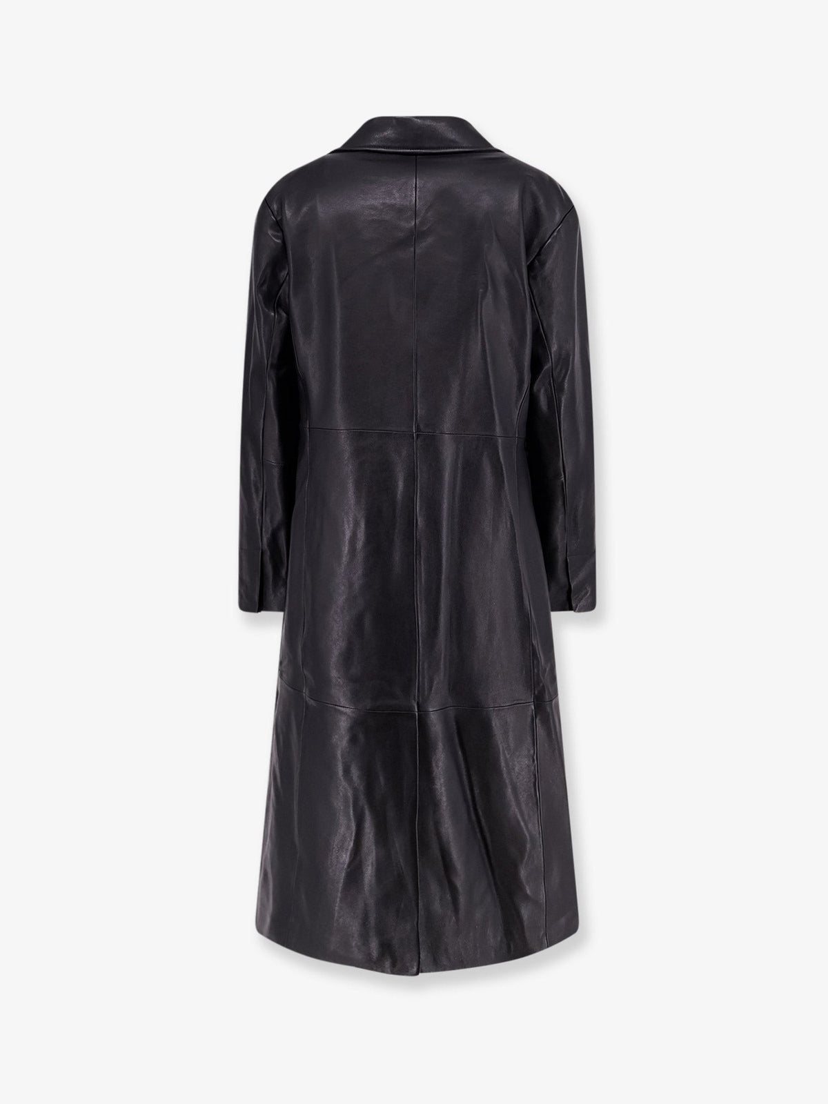 Asia leather trench coat