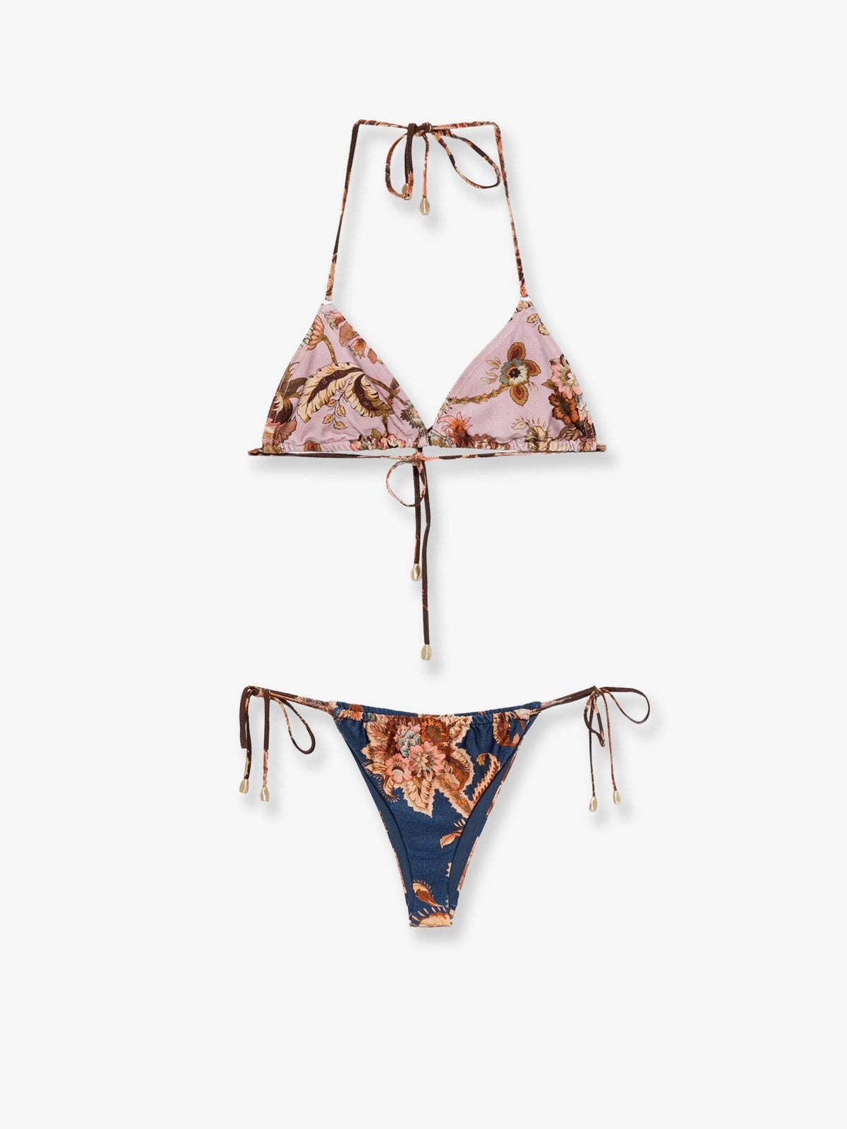 Aster nylon bikini with paisley print