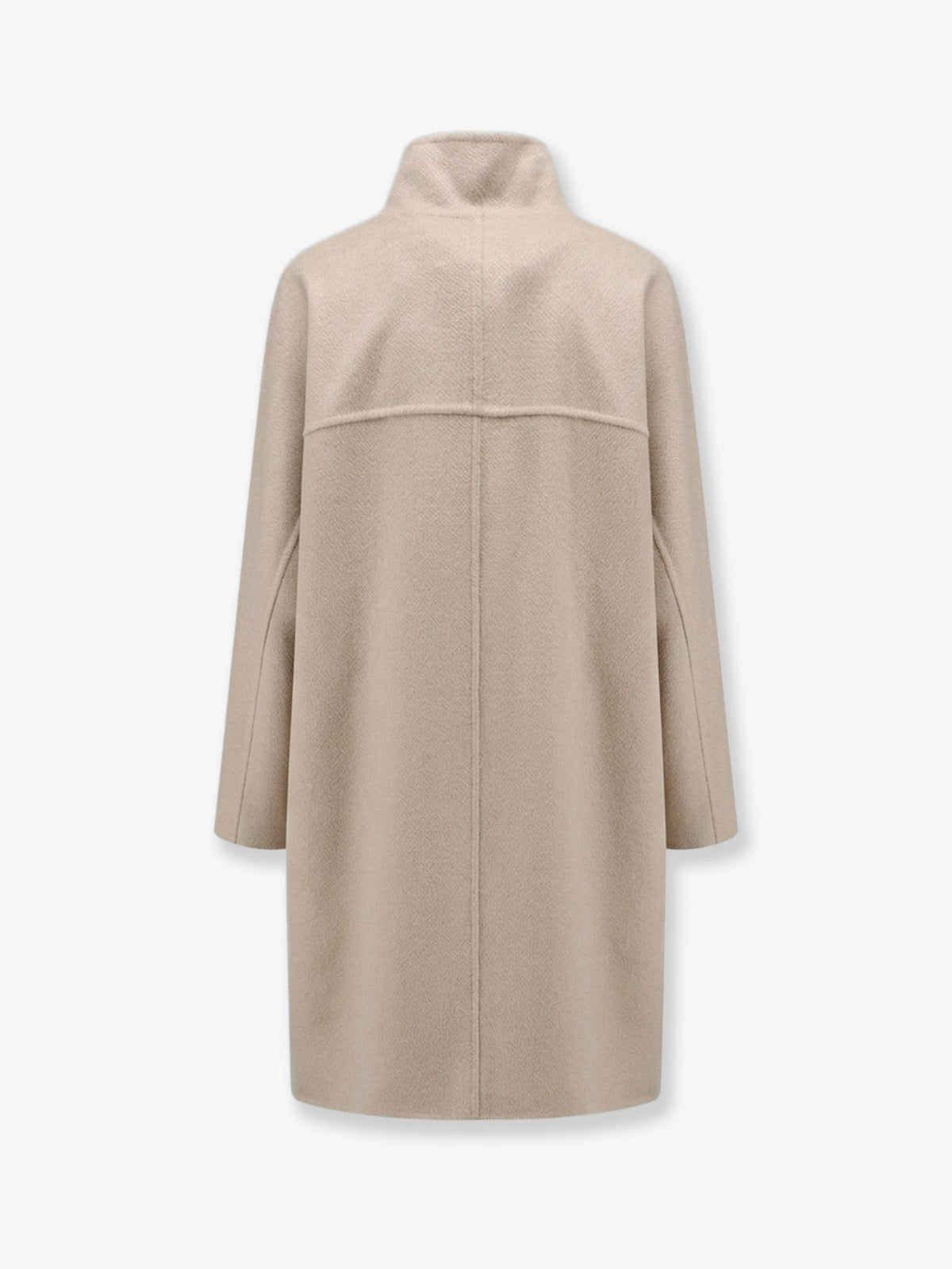 Asymmetrical cashmere coat