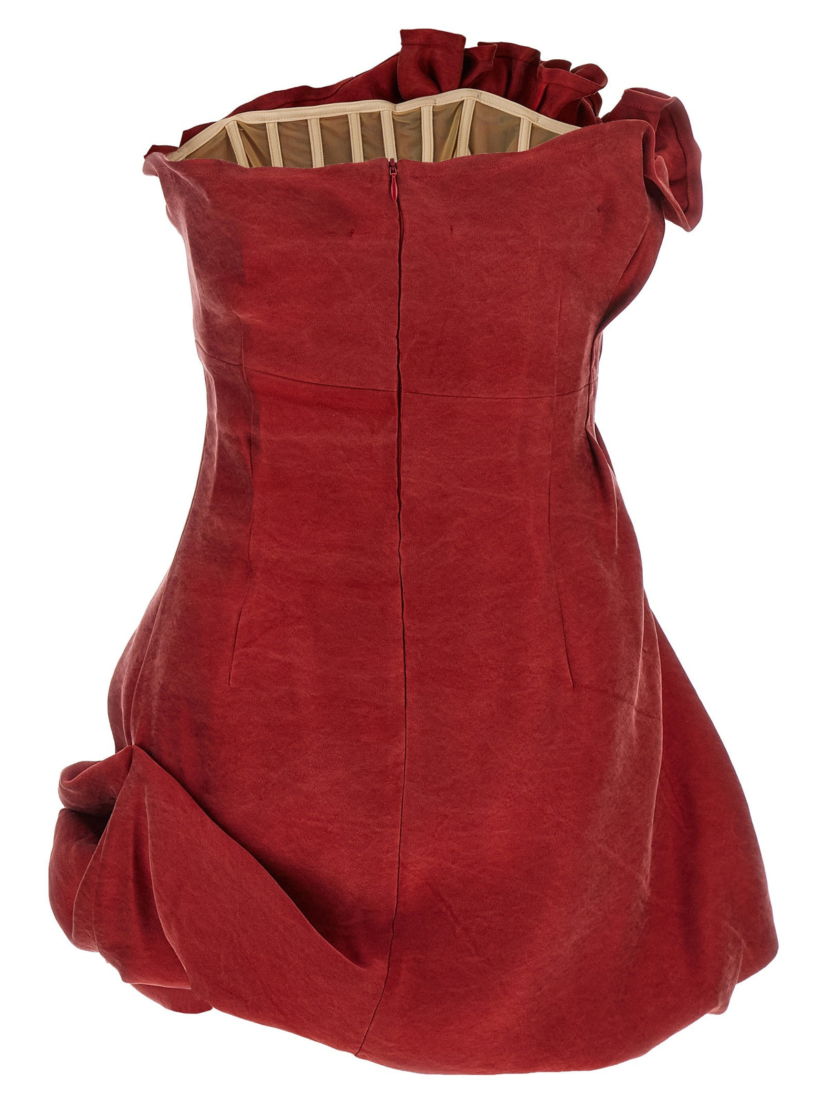 Asymmetrical dress with pleats