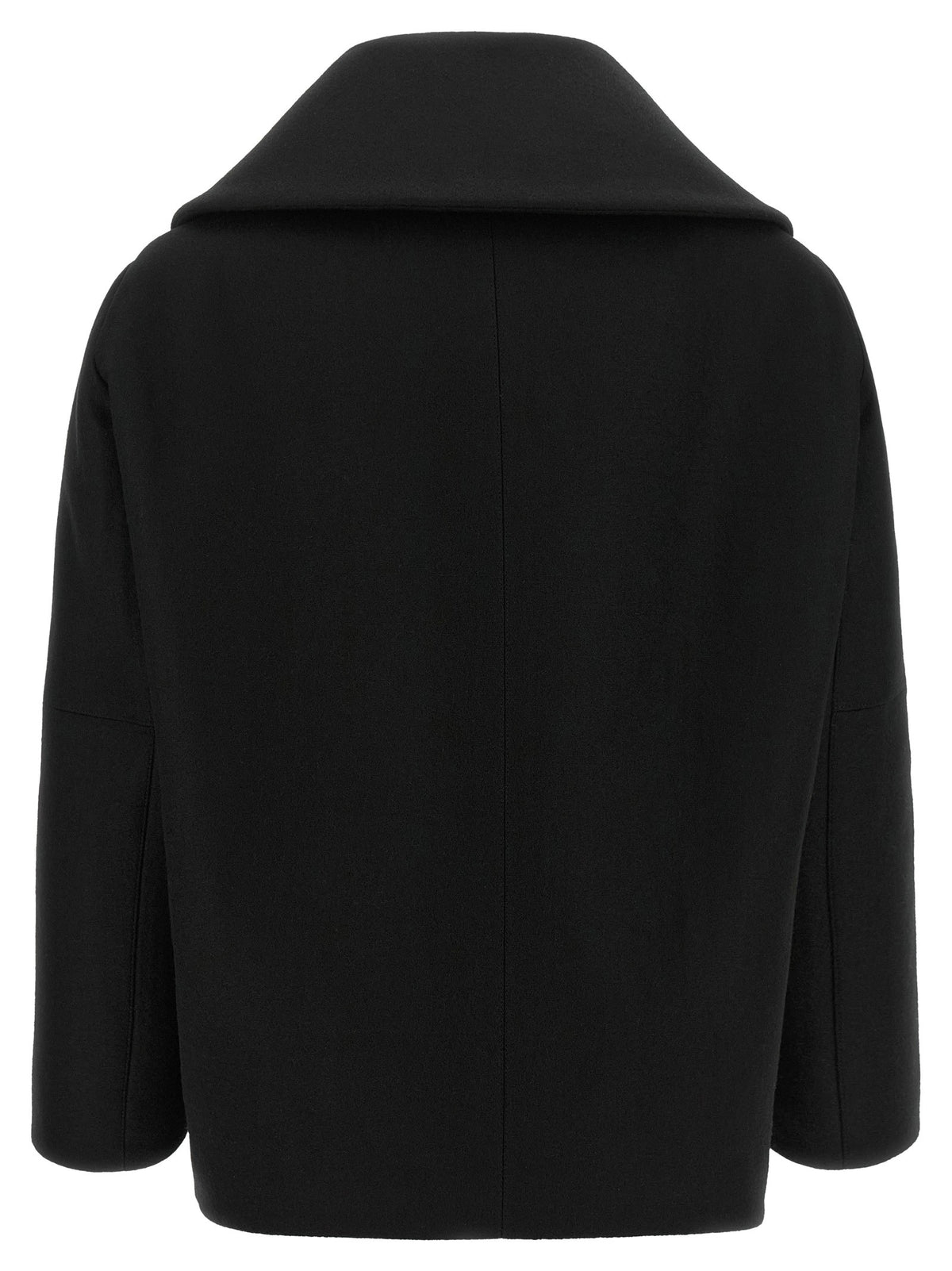 Asymmetrical neck caban
