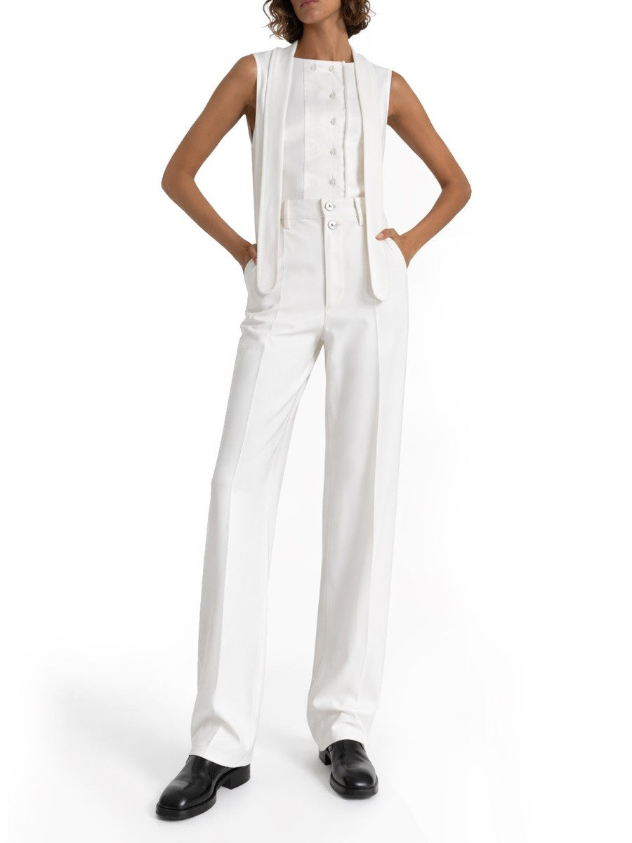 ASYMMETRICAL RIBBED TOP WITH SCARF
