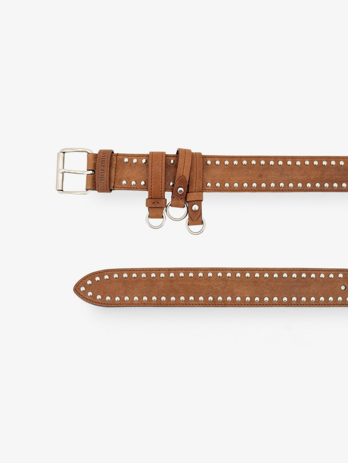 Aviator nappa belt with keychain charm