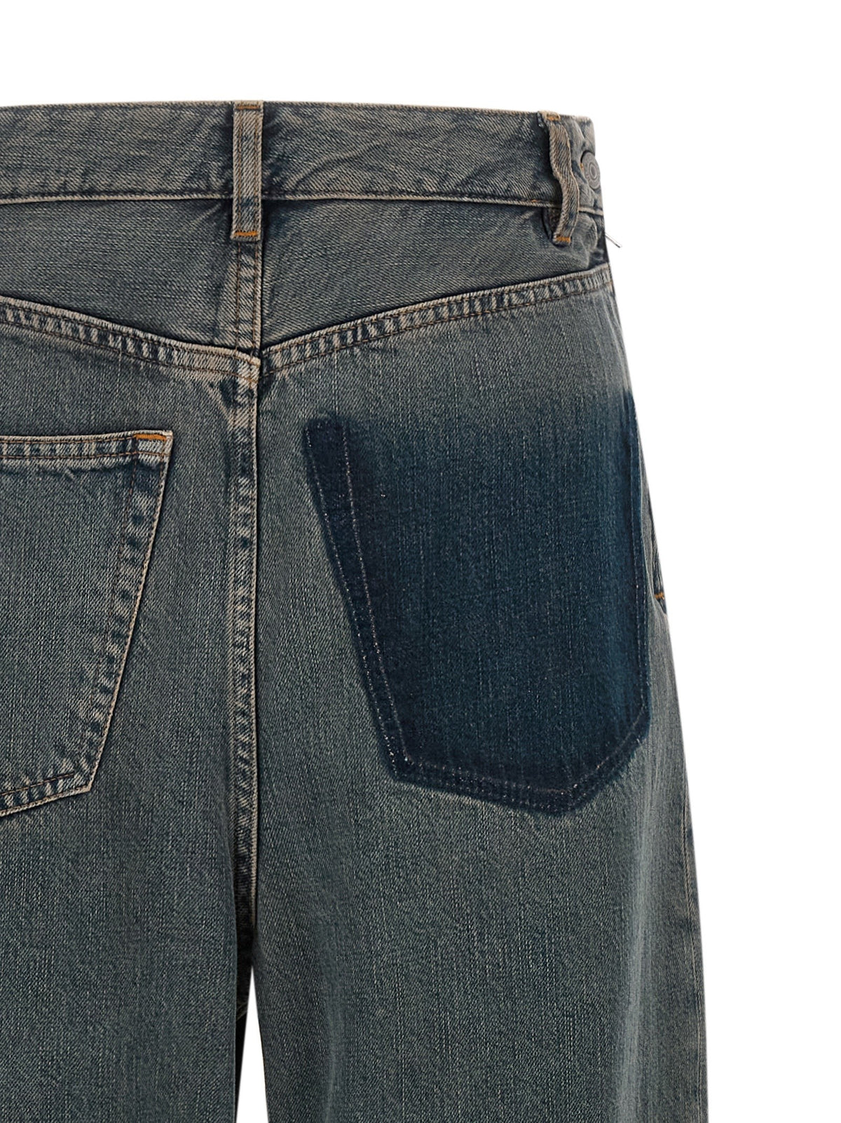 Back-to-back construction jeans