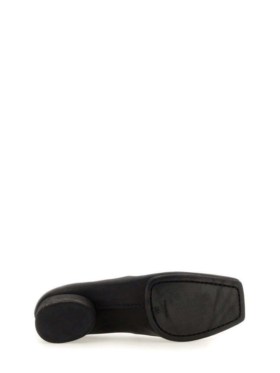 Ballerina In Pelle Con Tacco Medio