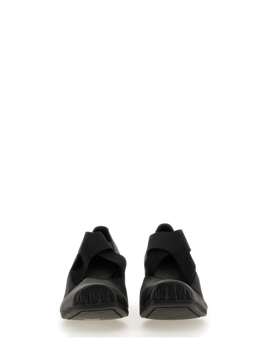 Ballerina In Pelle Con Tacco Medio