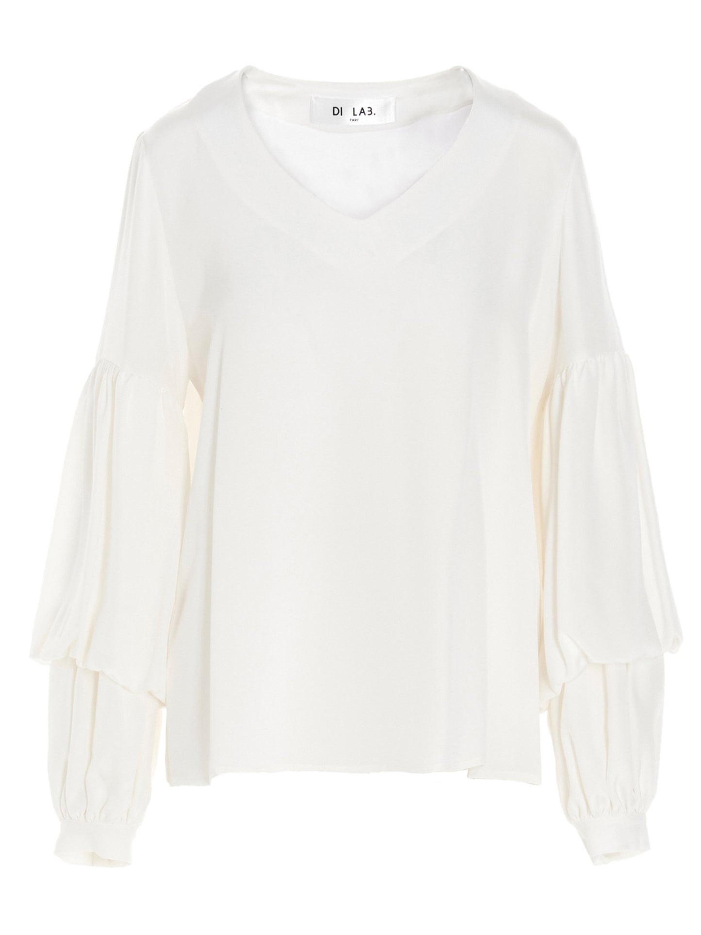 Di.la3 Pari' Puff-sleeve Silk Shirt