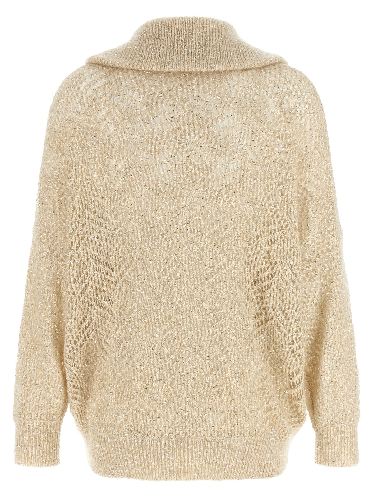 Beige 'Dazzling Abstract Leaf' cardigan