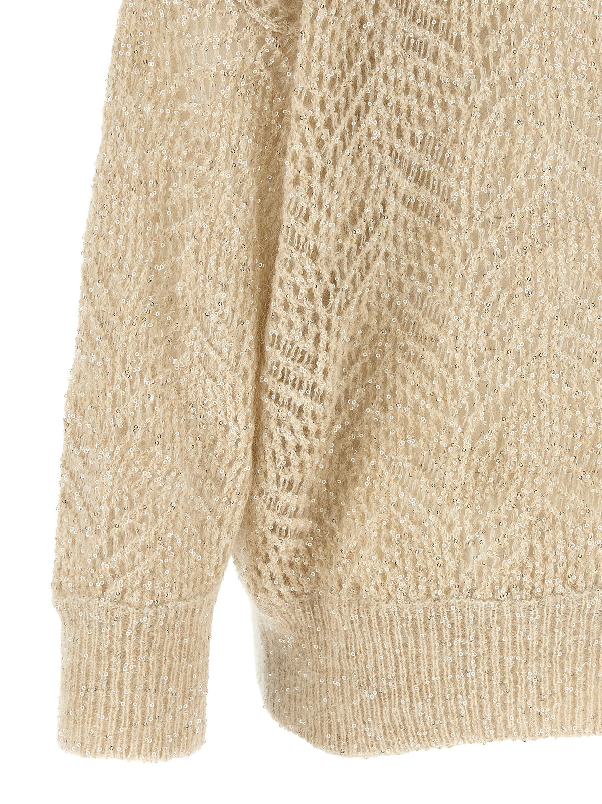 Beige 'Dazzling Abstract Leaf' cardigan