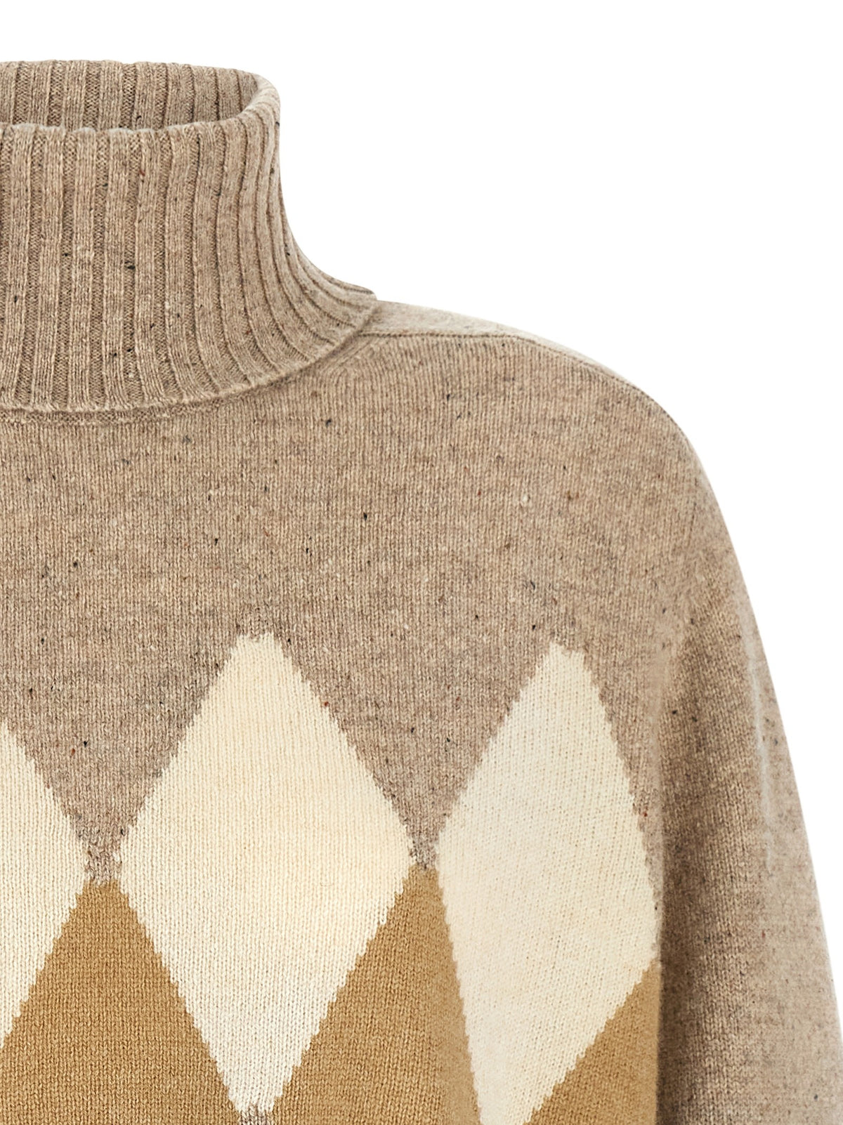 Beige diamond turtleneck sweater