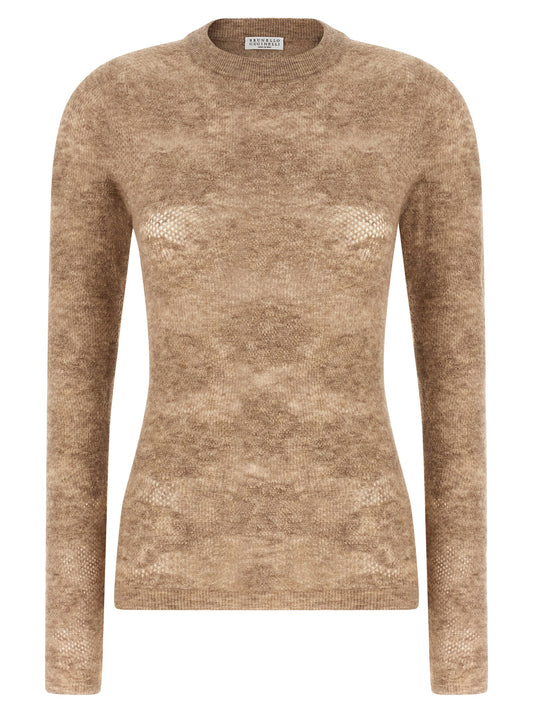 Beige 'Flower Lace' sweater