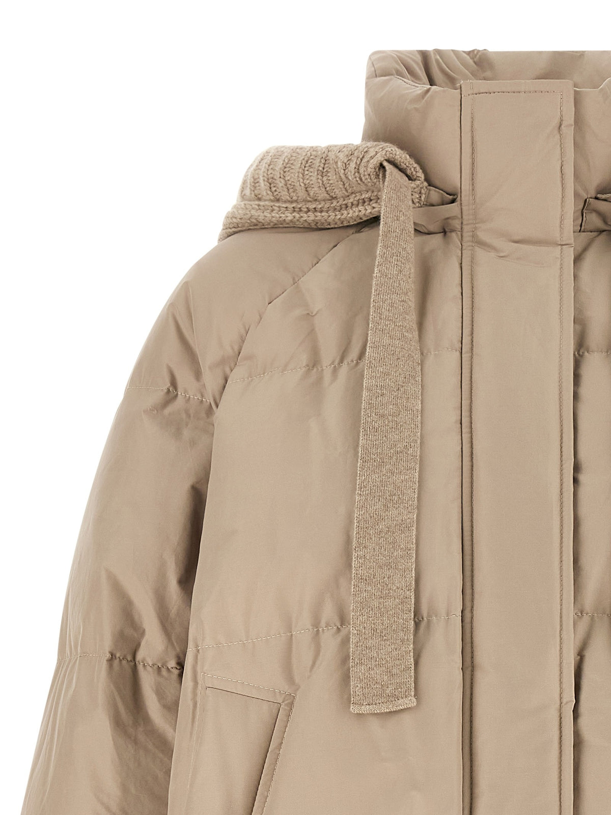 Beige taffeta down jacket