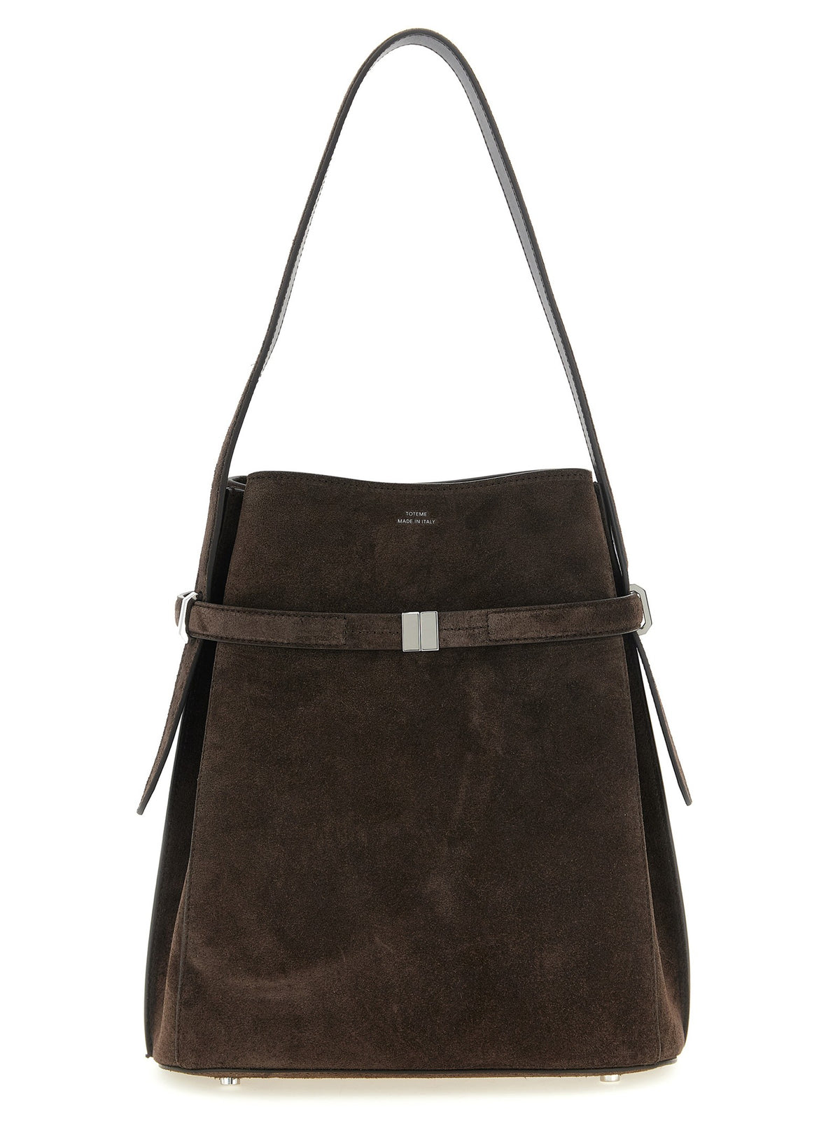 Suede Belted Bucket Bag