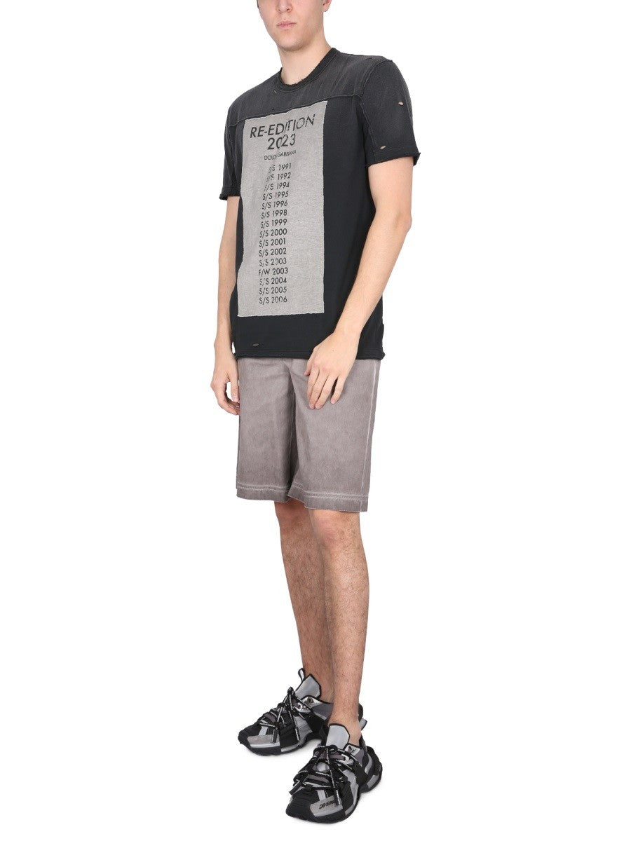 BERMUDA SHORTS WITH LOGO PLAQUE