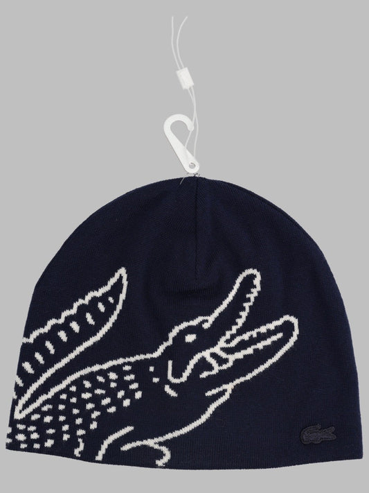 Berretto in Lana con Coccodrillo Jacquard