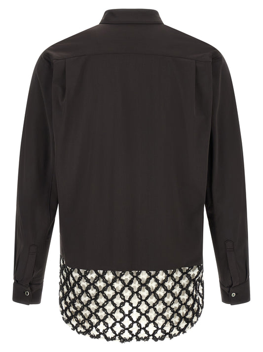 Bicolor mesh insert shirt