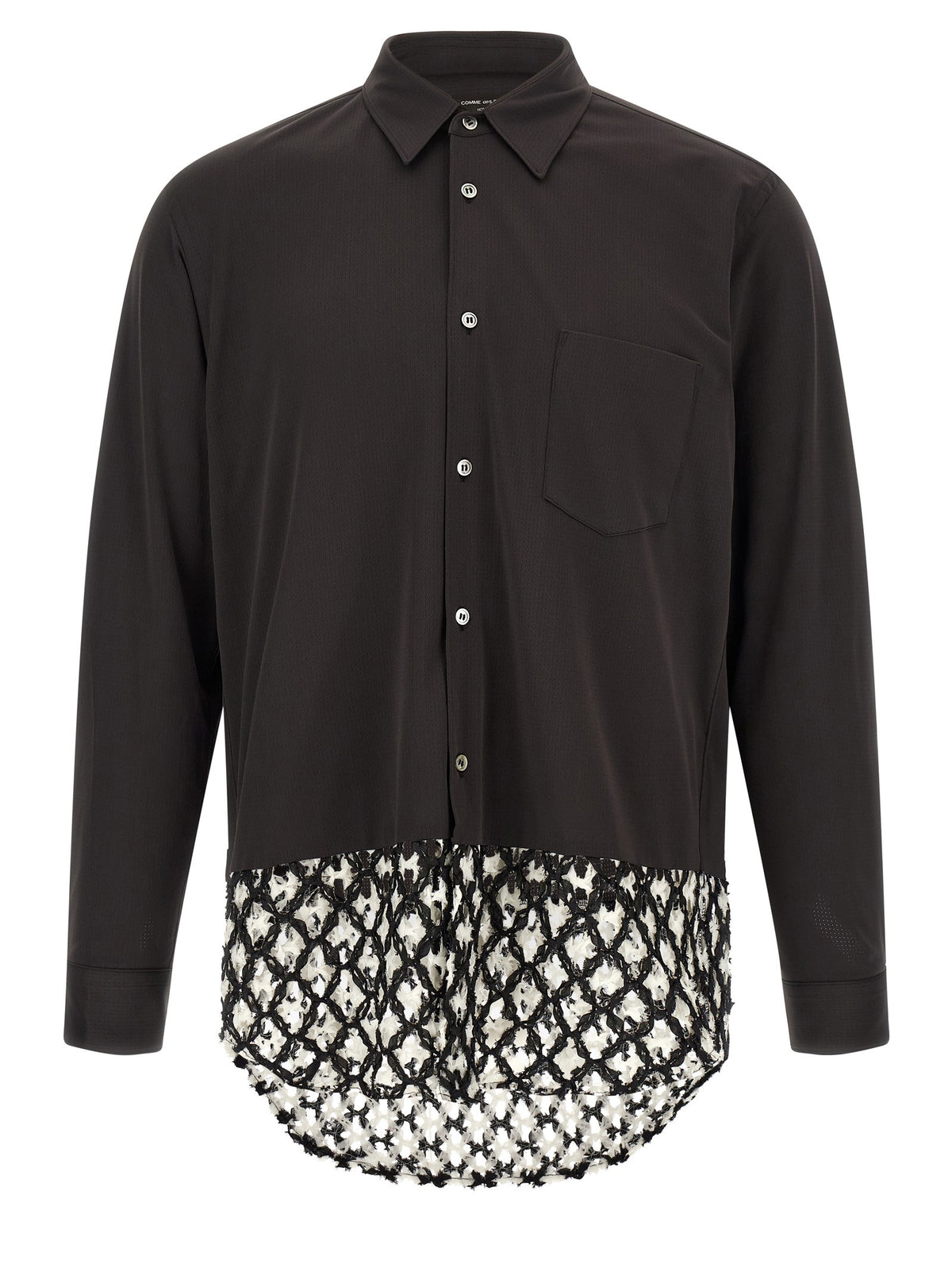 Bicolor mesh insert shirt