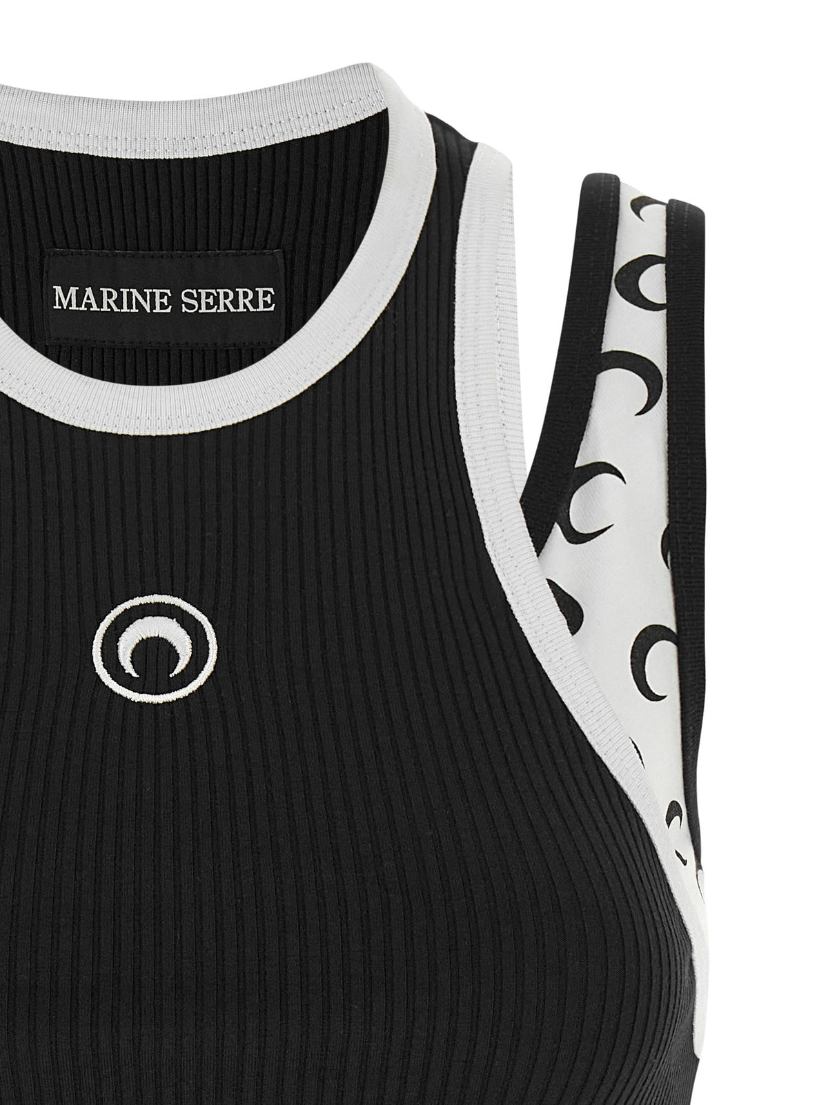 Bicolor 'Moon Logo Jersey' line tank top