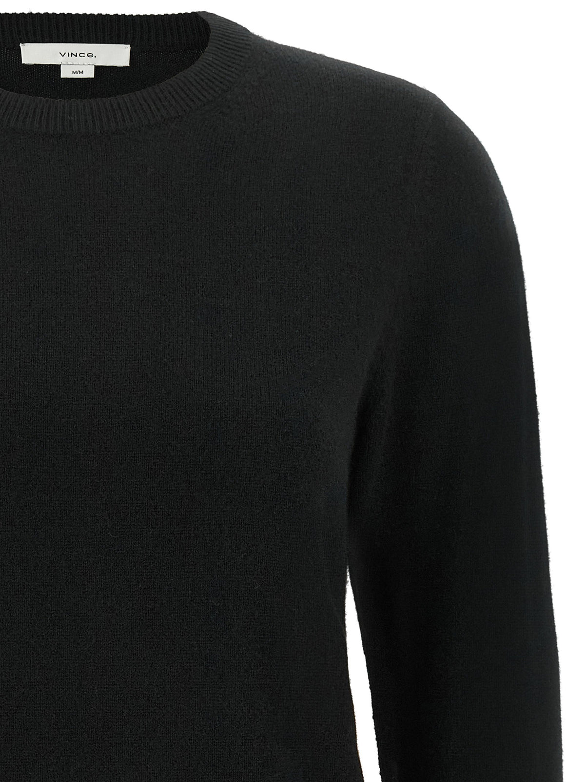 Black cashmere crew neck sweater