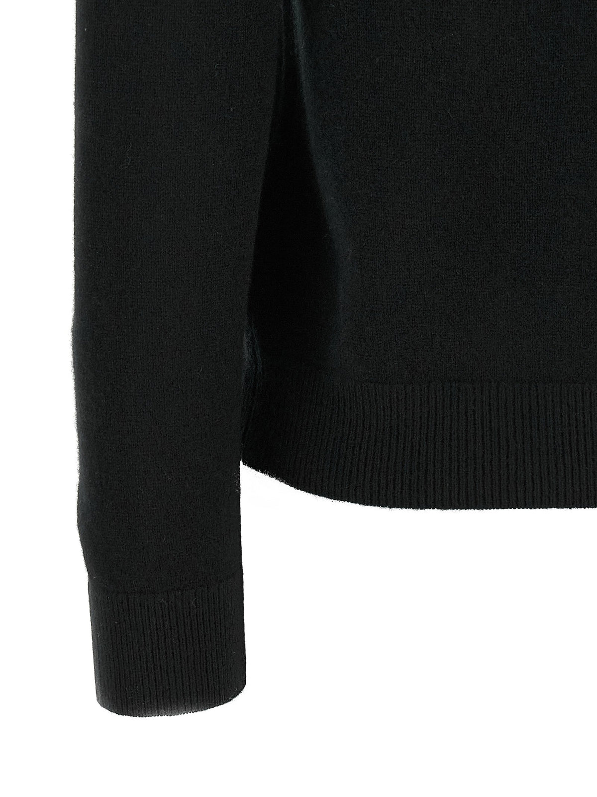 Black cashmere crew neck sweater