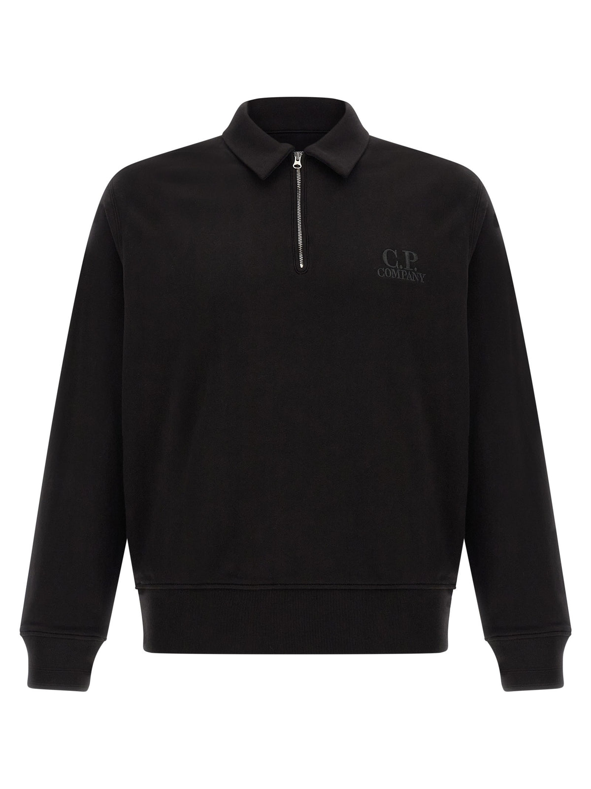 Black cotton fleece sweatshirt
