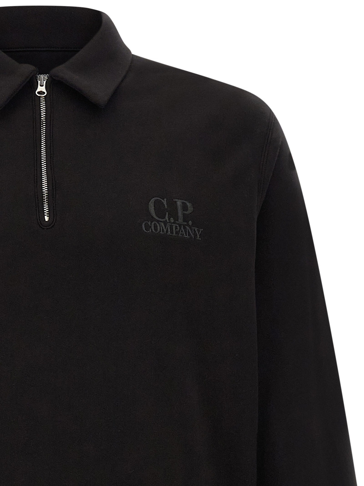 Black cotton fleece sweatshirt