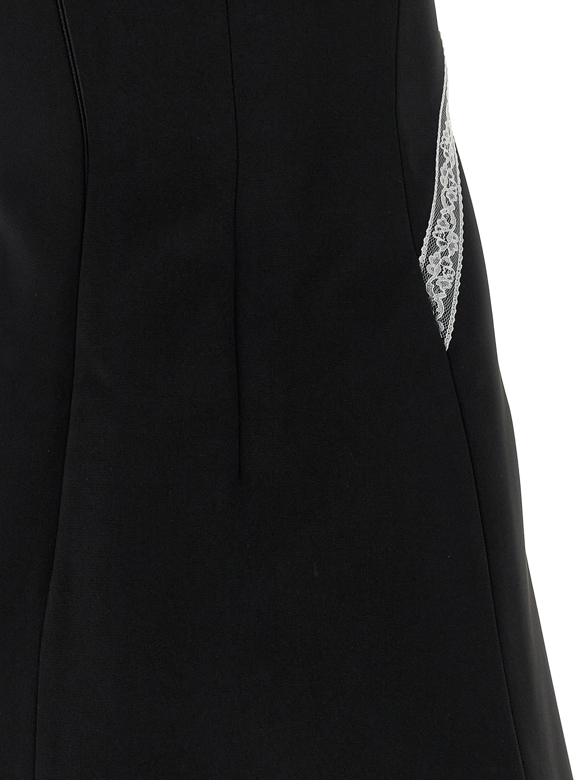 'Black Crêpe Bow Lace Mini' dress