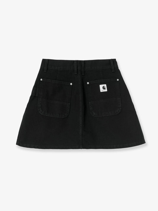 Black denim skirt