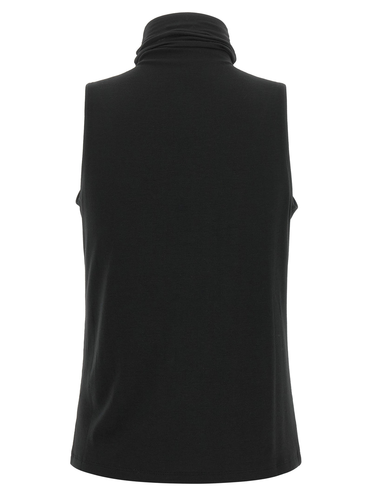 Black jersey turtleneck sweater