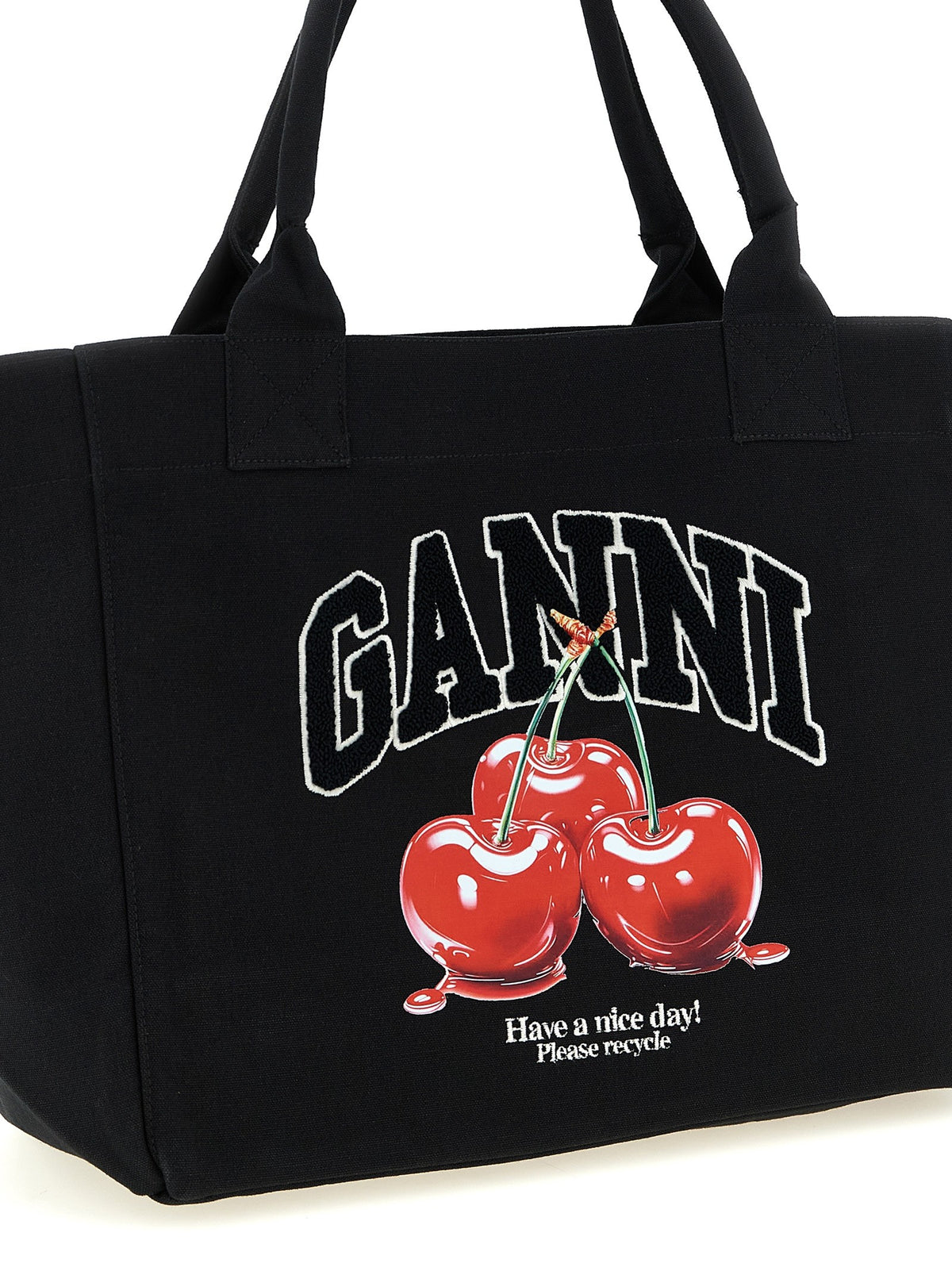 'Black Medium Cherry Tote' shopping bag