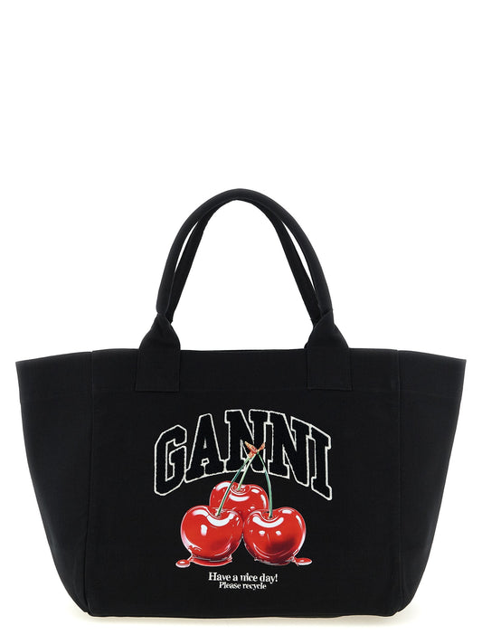 'Black Medium Cherry Tote' shopping bag