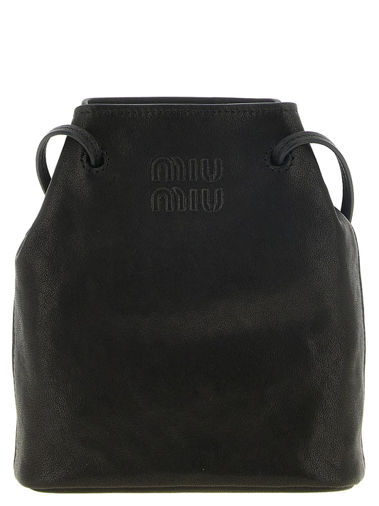 Black mini nappa leather crossbody bag