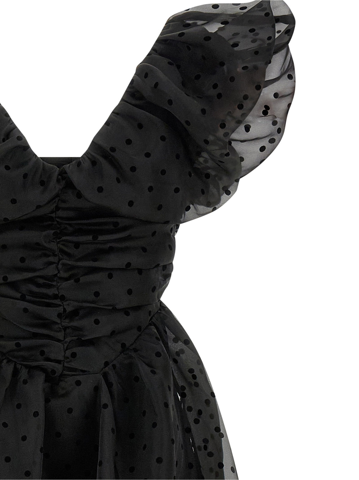 'Black Organza Ruched' dress