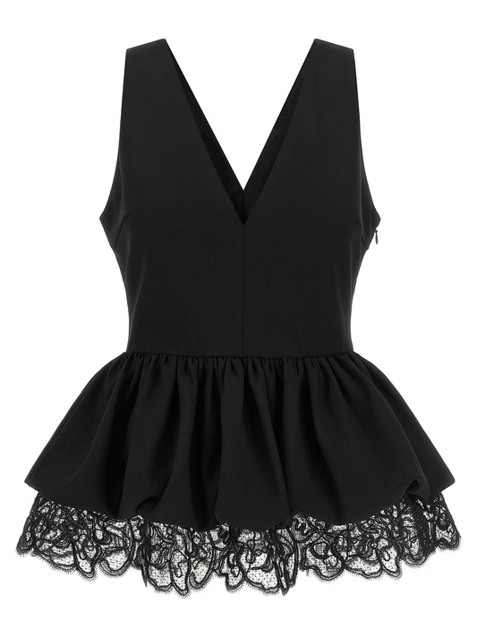 Black peplum top