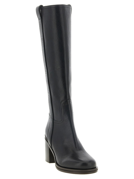 Black Riding leather boots