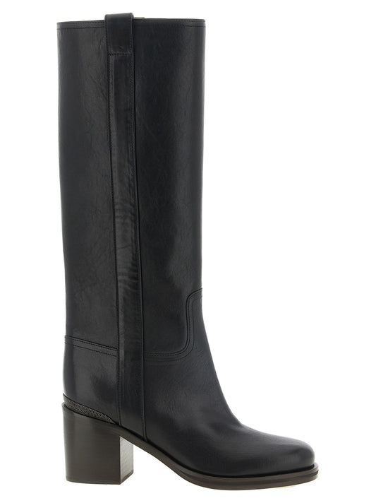 Black Riding leather boots