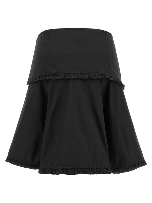 Black stretch cotton skirt