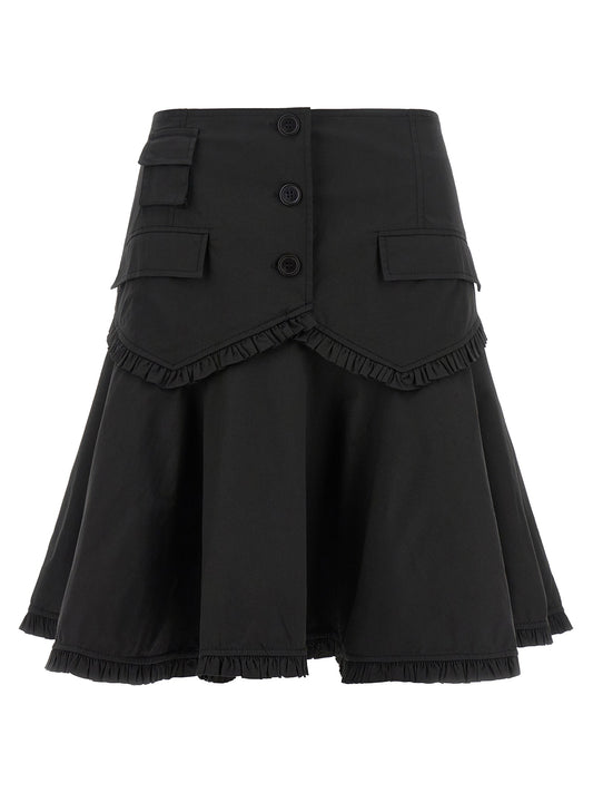 Black stretch cotton skirt