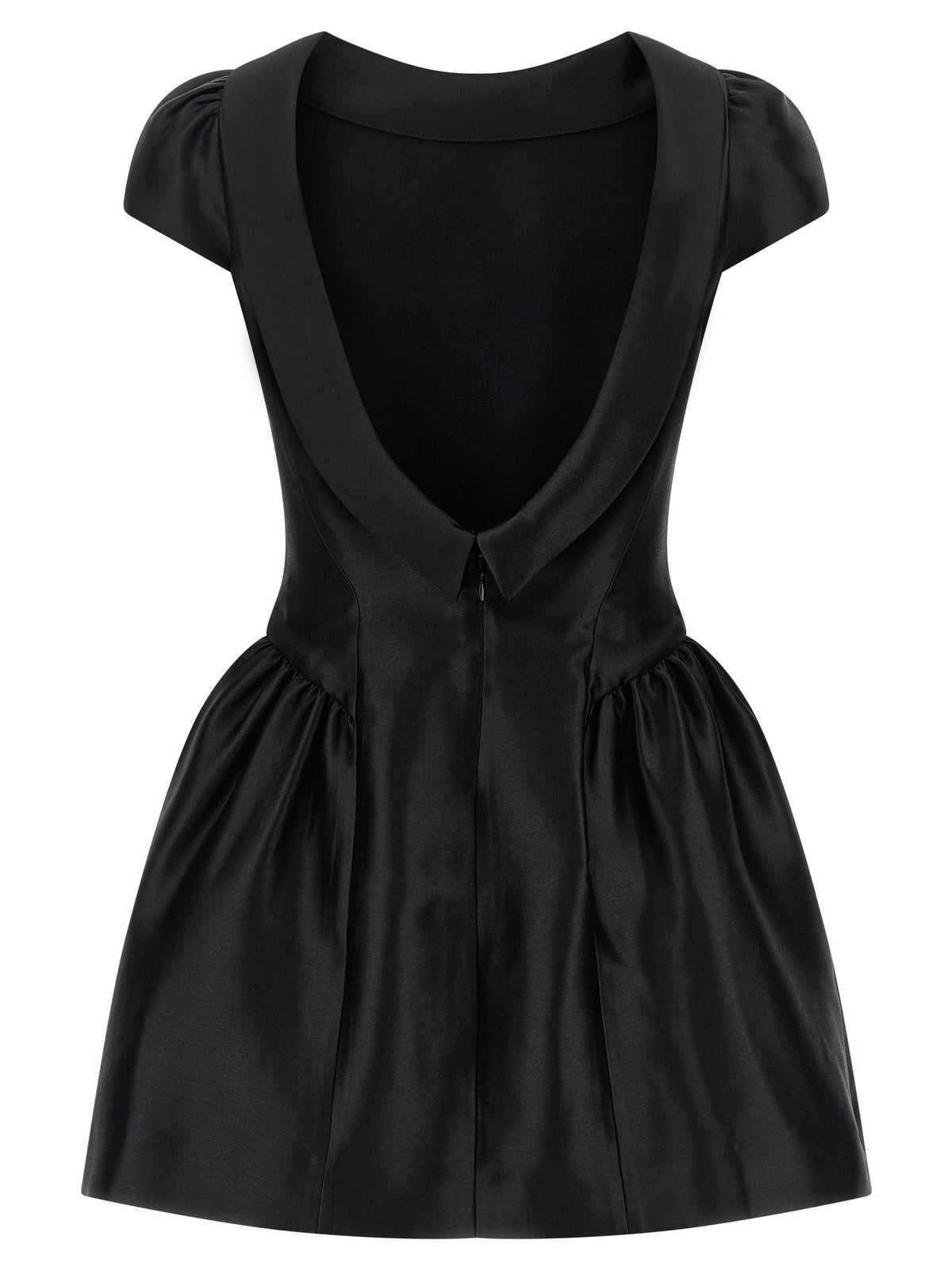 'Black Taffetà Collared Mini' dress