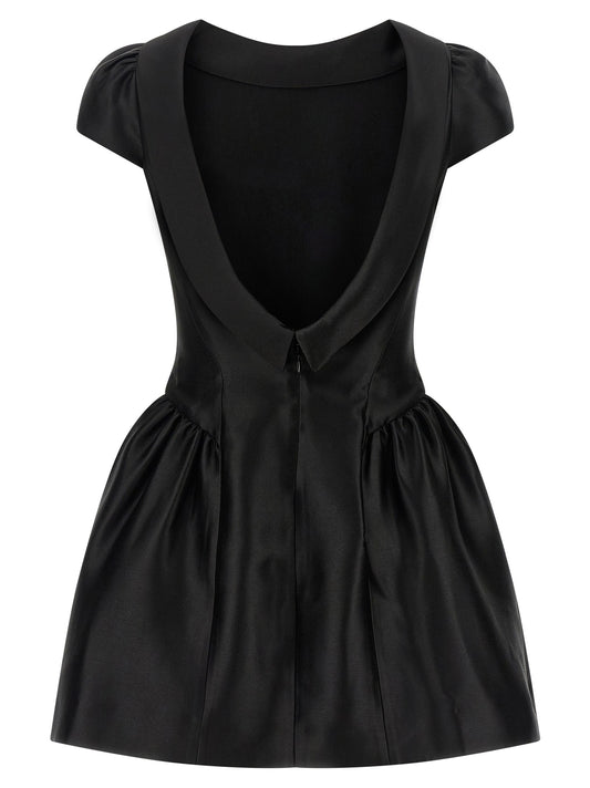 'Black Taffetà Collared Mini' dress