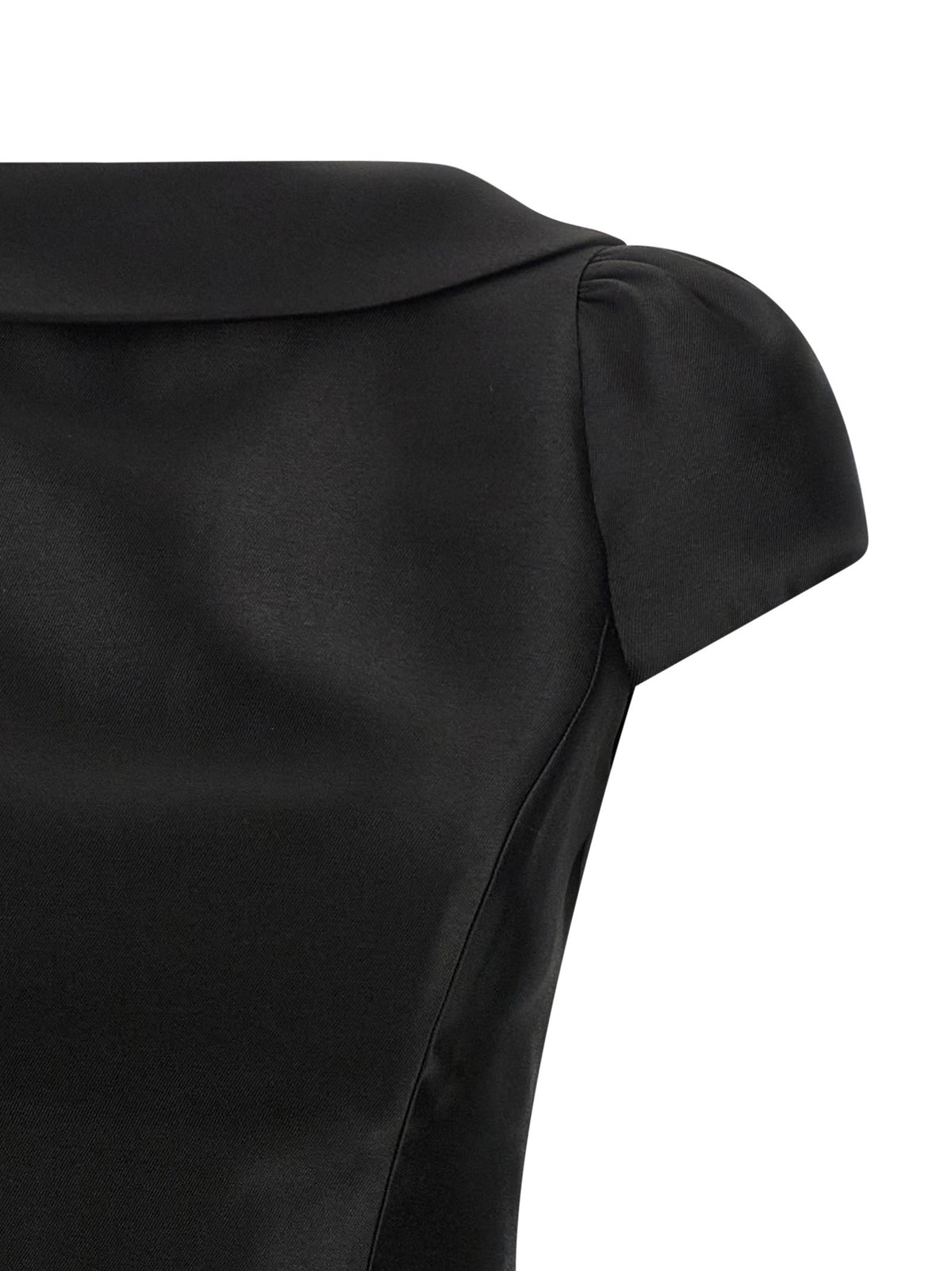 'Black Taffetà Collared Mini' dress