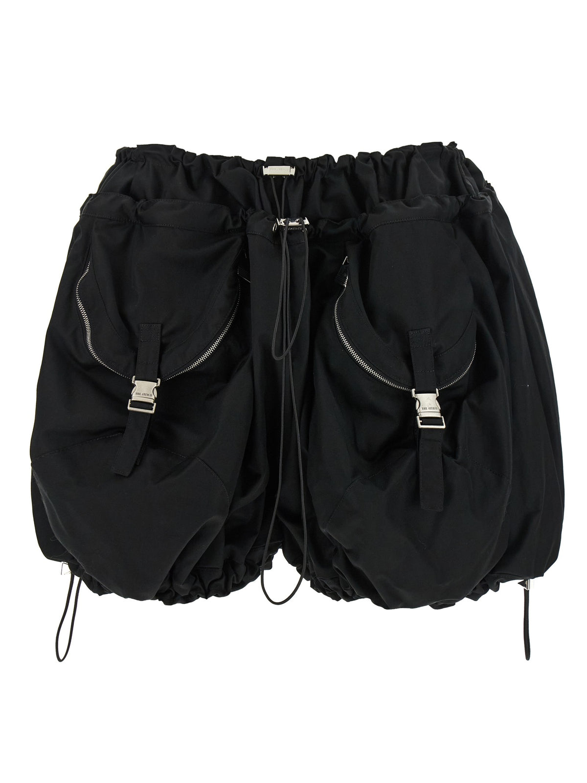 Black utility shorts