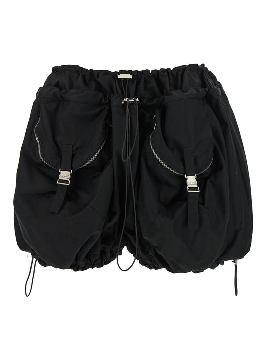 Black utility shorts