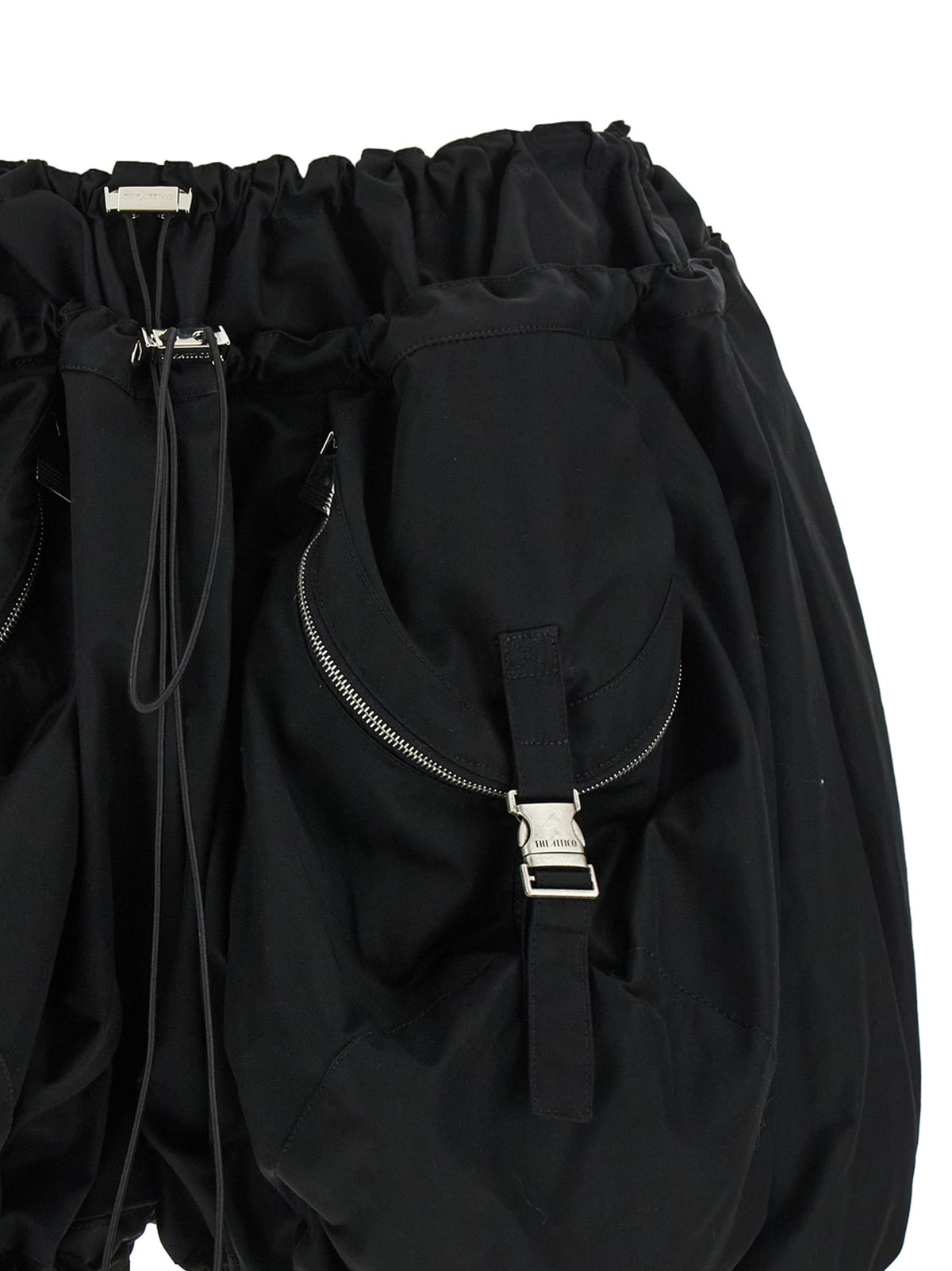 Black utility shorts