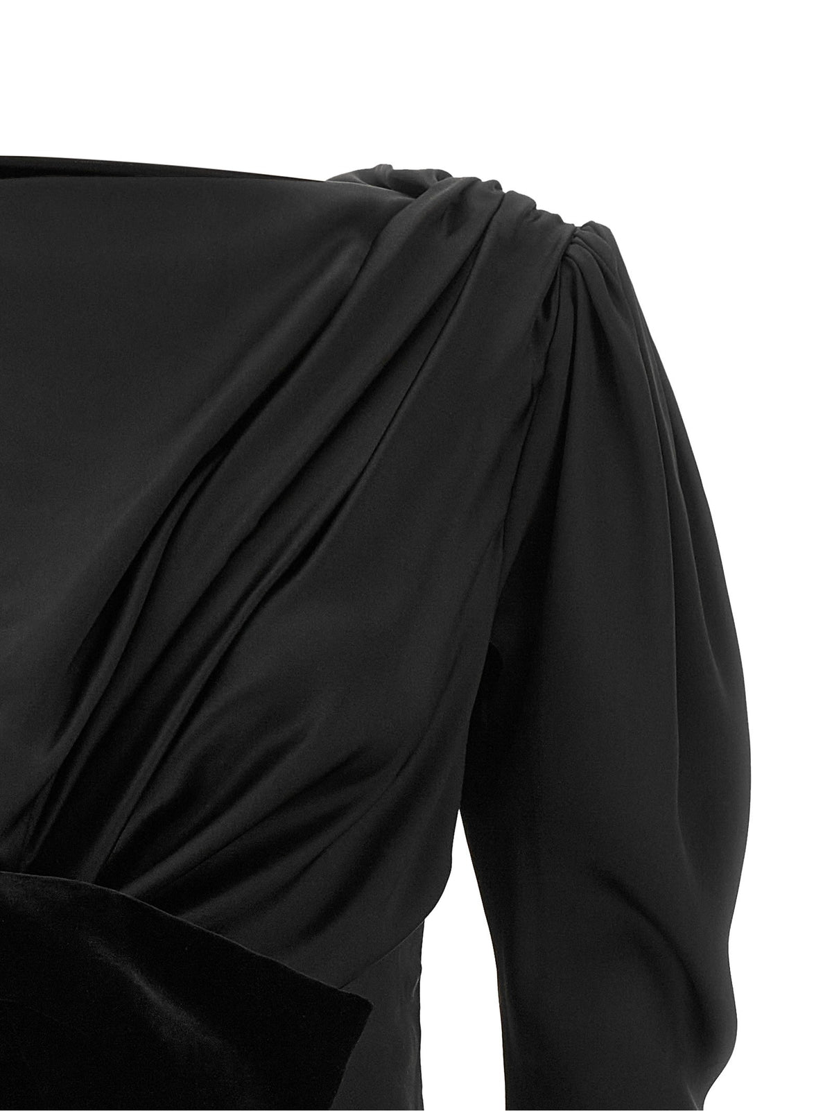 Black velvet bow dress