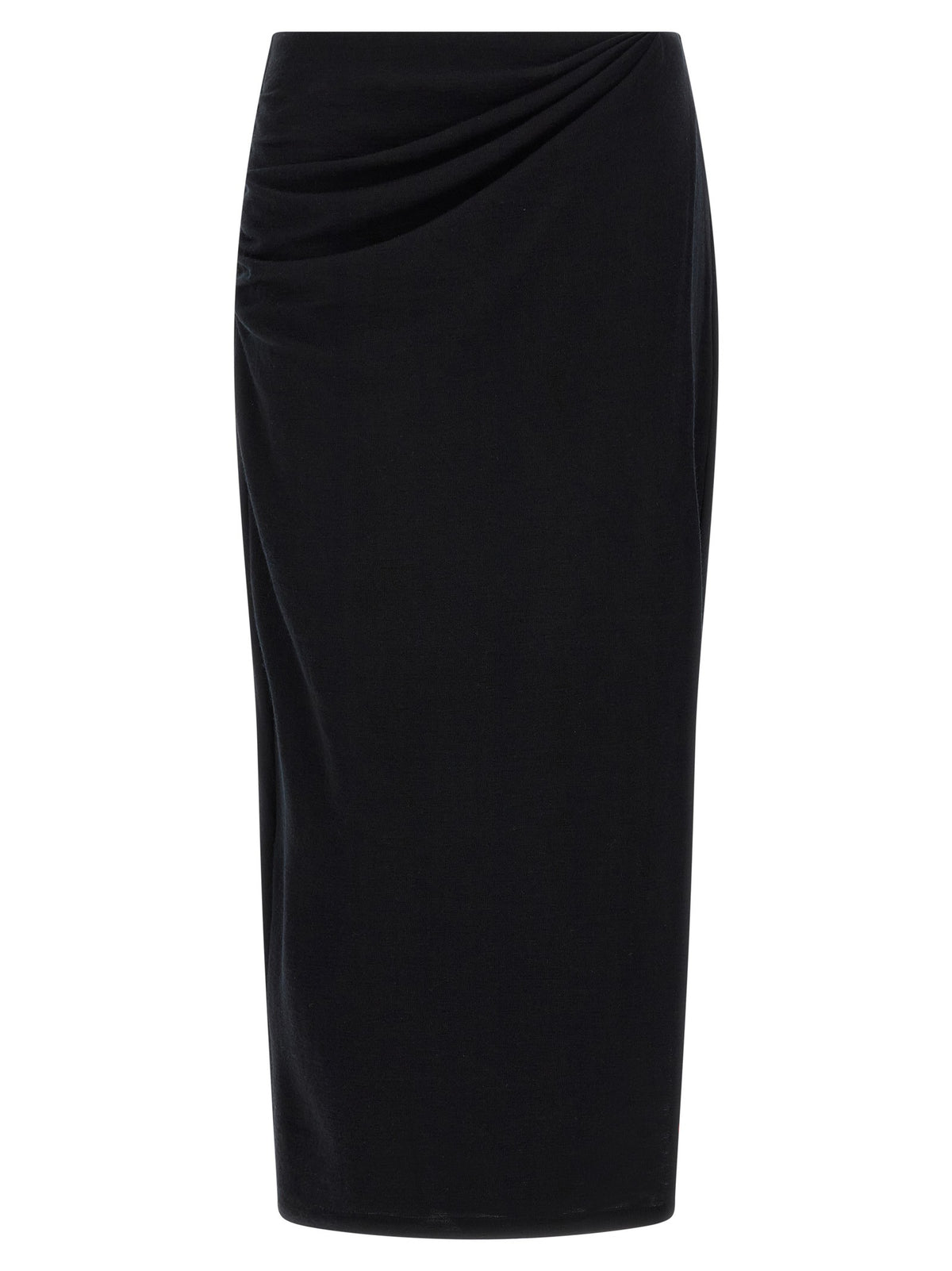 Black waist draped skirt