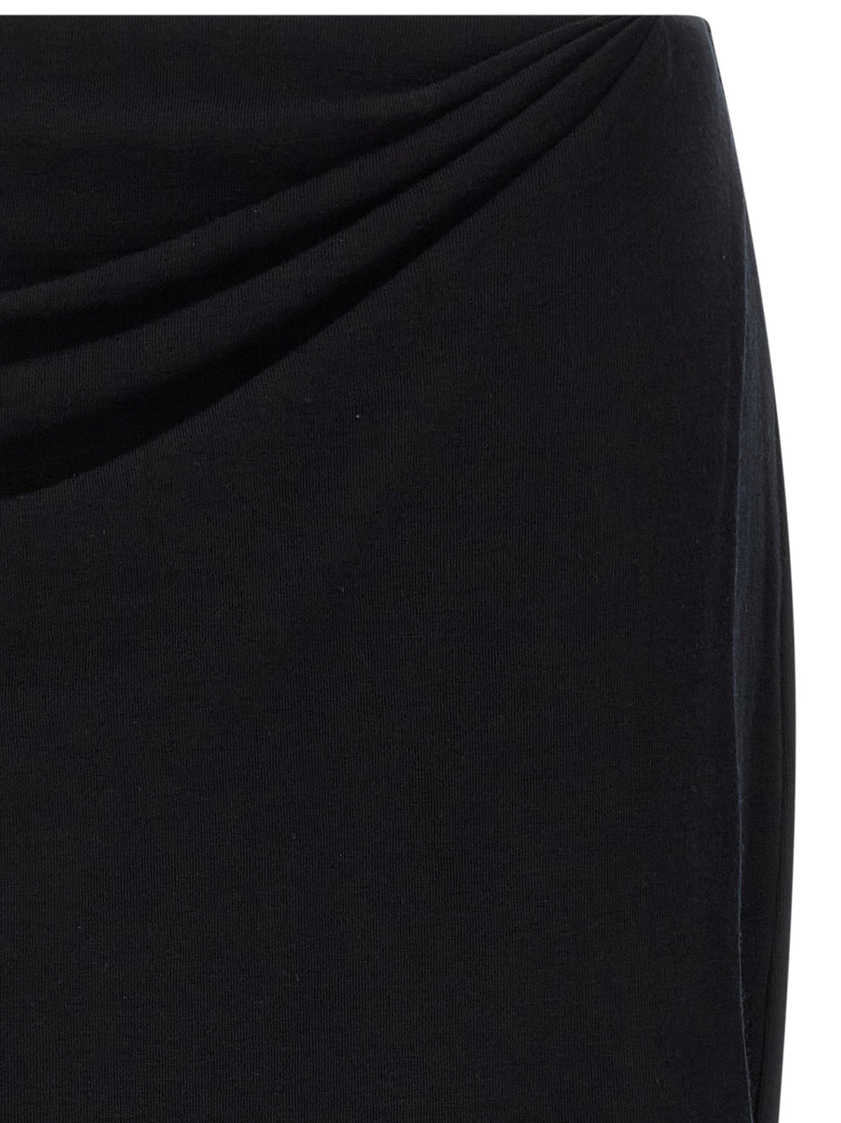 Black waist draped skirt