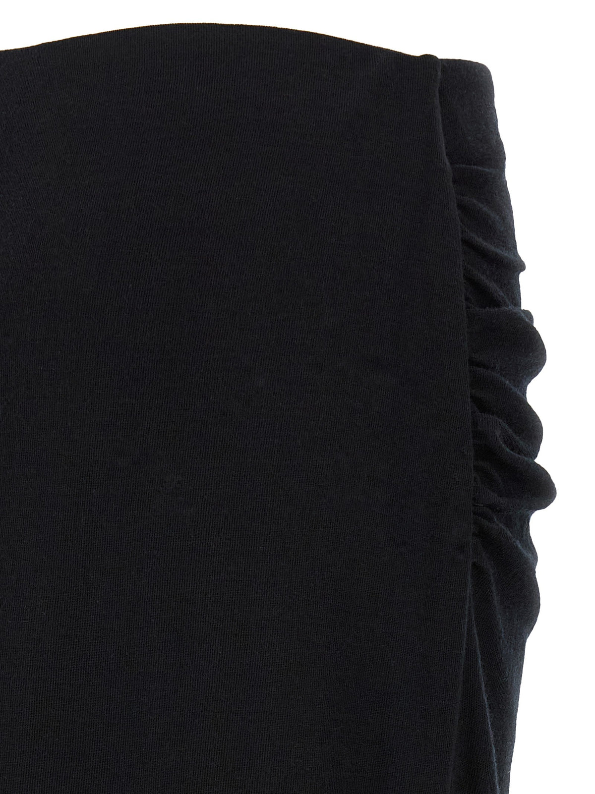 Black waist draped skirt