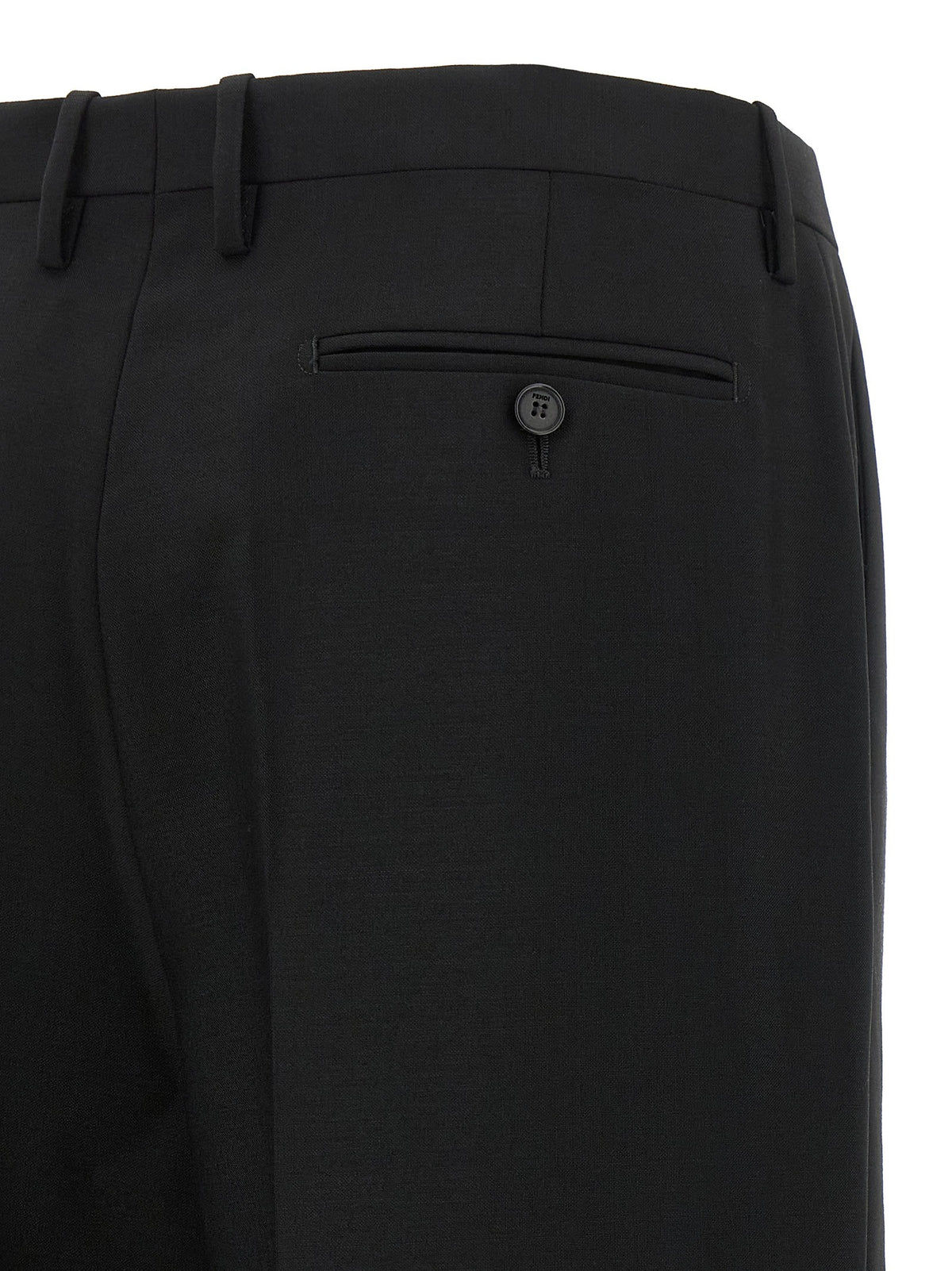 Black wool and mohair pants